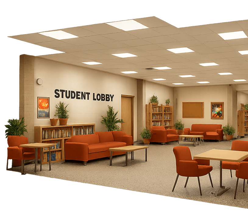 A learning space where students revel